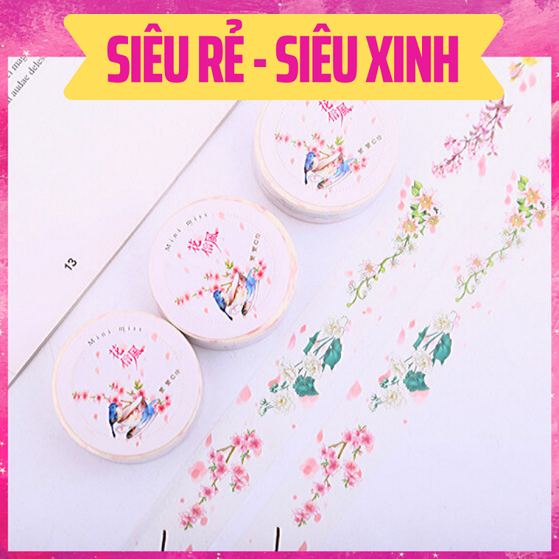 Băng keo trang trí - Washi tape mini miss ( trang trí sổ tay - sổ planner )