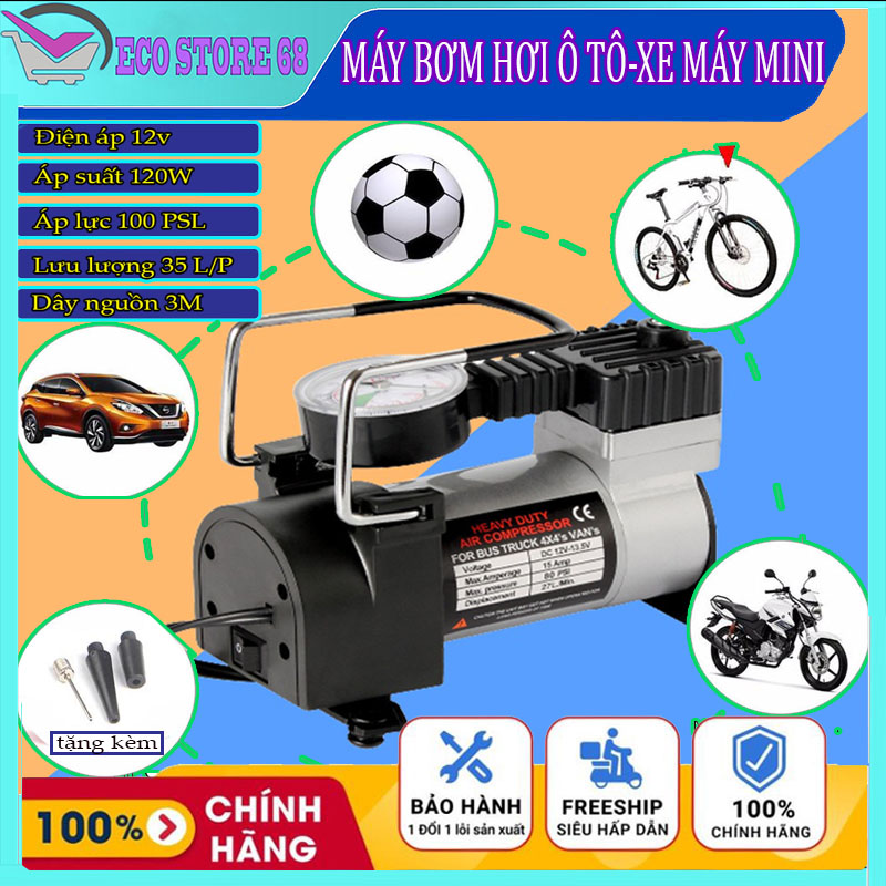 Máy bơm hơi, máy bơm khí áp suất cao, bơm lốp ô tô xe máy xe đạp 12V,  công suất lớn bản đồng hồ cơ siêu khỏe siêu bền mẫu hot nhất 2023, nhập khẩu cao  cấp, tiện lợi cho mọi nhà,  máy nén khí bơm lốp ô tô xe hơi 12v, bơm mini