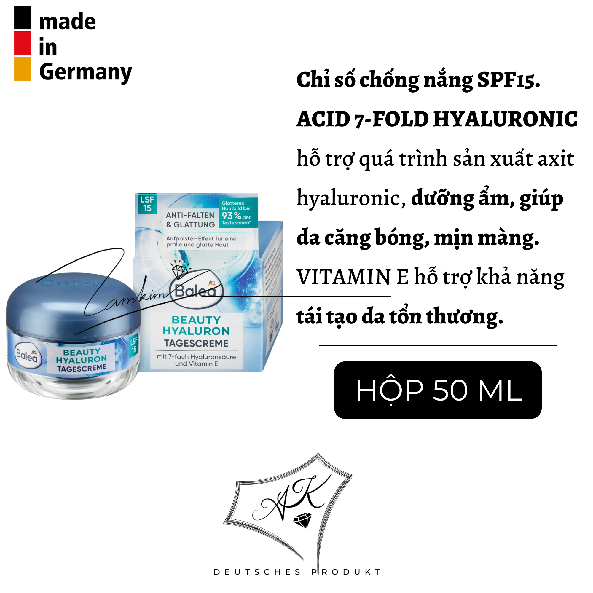 Kem dưỡng Balea Đức ngày, đêm - nội địa Đức - 50ml