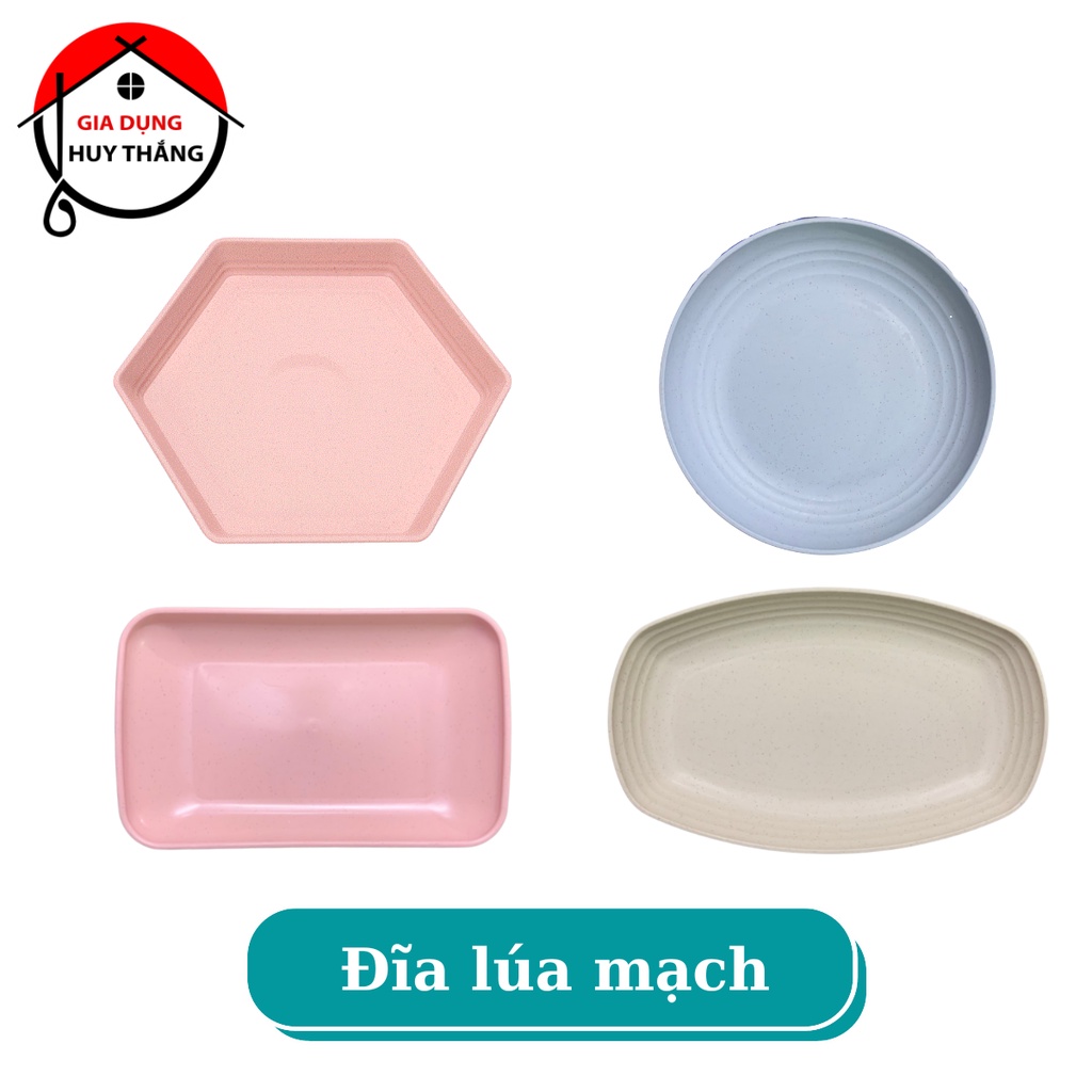 Đĩa lúa mạch nhiều màu, chịu nhiệt, an toàn, tiện dụng, không phai màu - Dĩa nhựa lúa mạch cao cấp