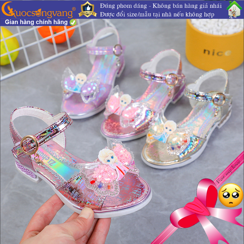 Dép công chúa elsa lấp lánh dép quai hậu bé gái GLD055 Cuocsongvang