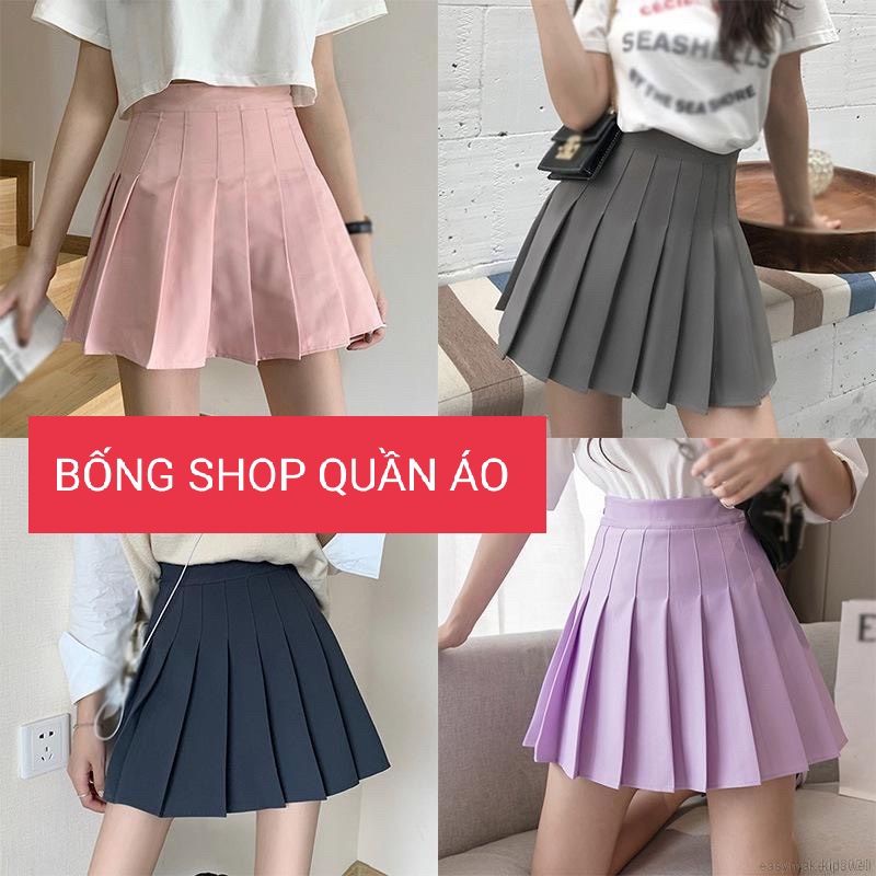 [HCM]Chân váy Tennis Trơn Đủ Màu có Quần Trong/Chân váy xếp ly xinh