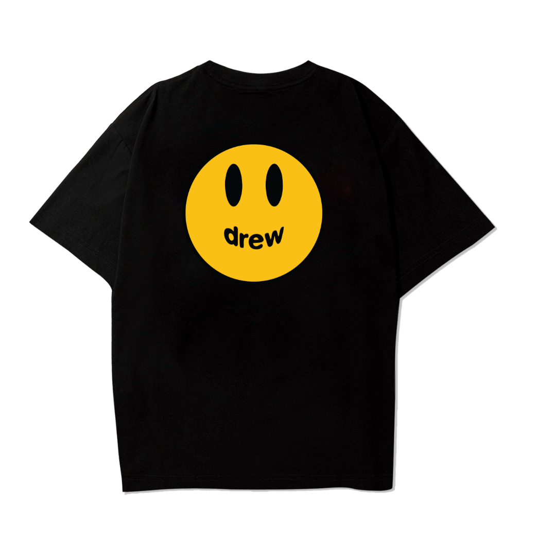 Áo thun unisex nam nữ form rộng tay lỡ in hình mặt cười D.R.E.W chất vải mềm mịn mát