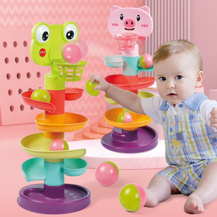 Cầu Trượt Cho Bé - Thả Bóng Xoay Tròn, Tháp Bóng Lăn Và Đồ Chơi Bóng Rổ, Trò chơi vận động cho bé yêu mẫu đẹp cao cấp