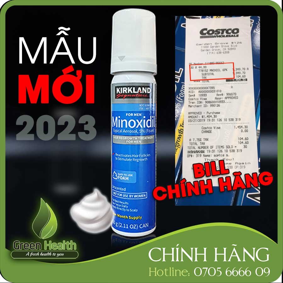 Mọc Râu Tóc Minoxidil 5% dạng bọt