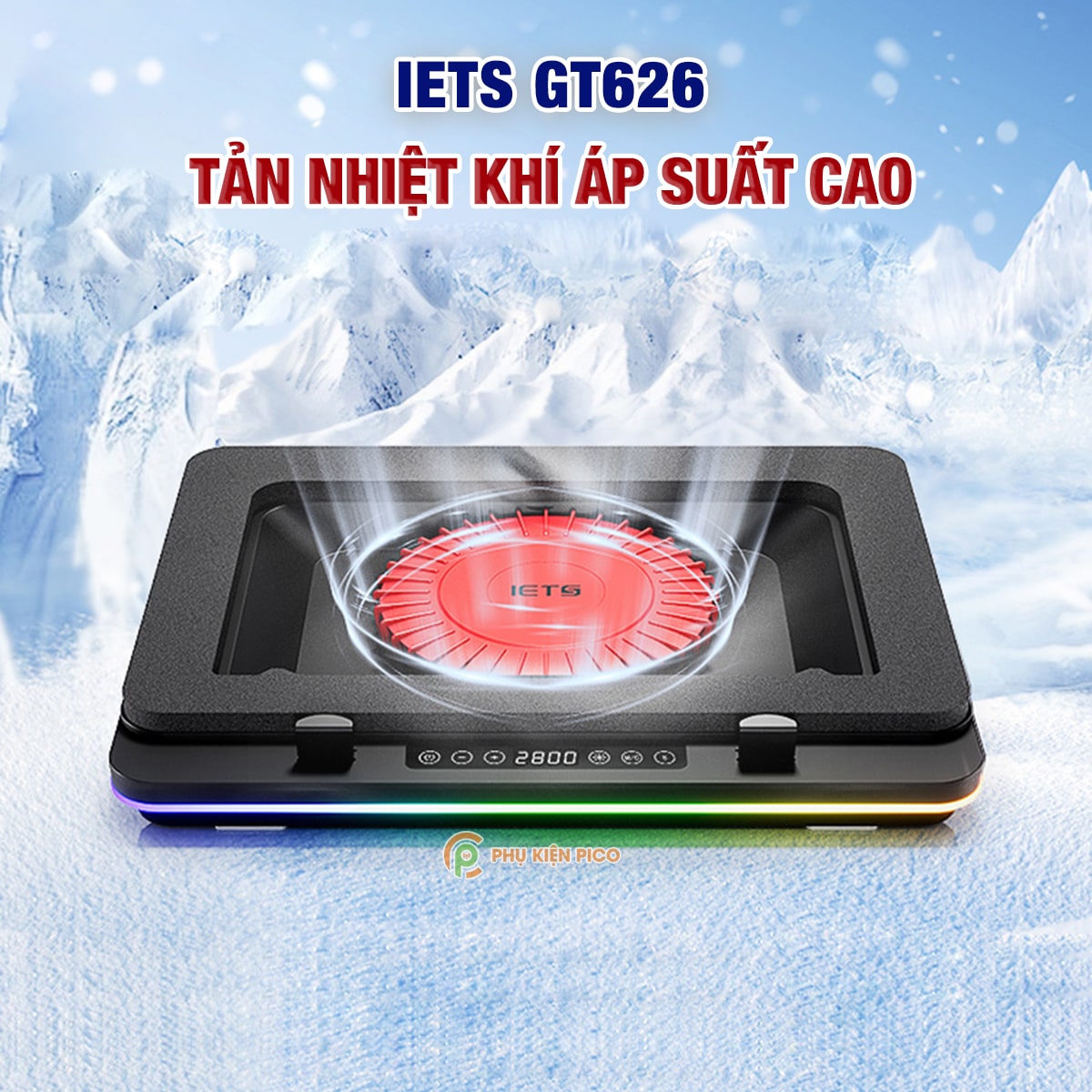 Đế tản nhiệt laptop chính hãng IETS GT500 GT610 GT626 FL08 giảm nhiệt thực sự chuyên dụng cho máy