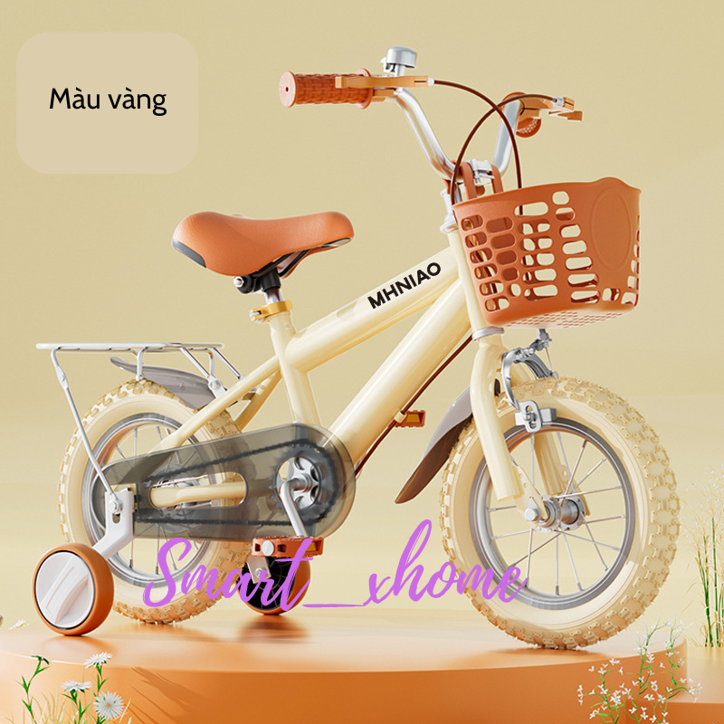 Xe đạp trẻ em, xe đạp cho bé mhniao 2 khung có giỏ và ghế sau 12inch, 14inch, 16inch van18 smart_xhome