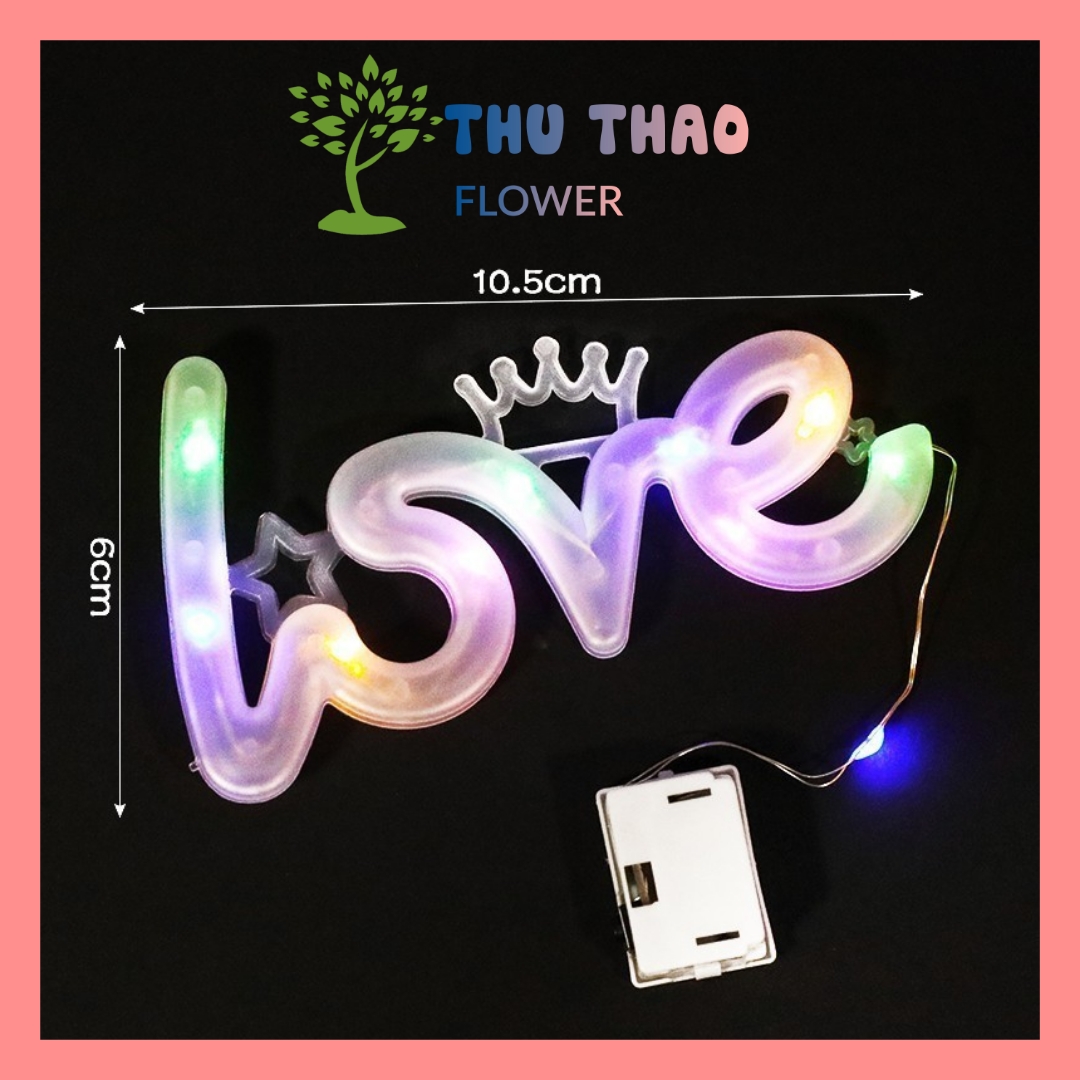 Đèn Led chữ LOVE trang trí bó hoa, trang trí bánh kem, bánh sinh nhật, decor phòng ngủ