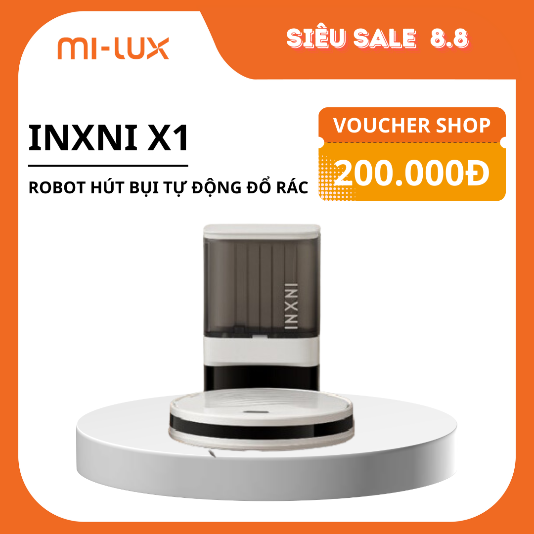 Robot hút bụi tự động đổ rác giá rẻ Mi-lux X1, lực hút 3000pa, Phiên bản quốc tế - Bảo hành điện tử chính hãng