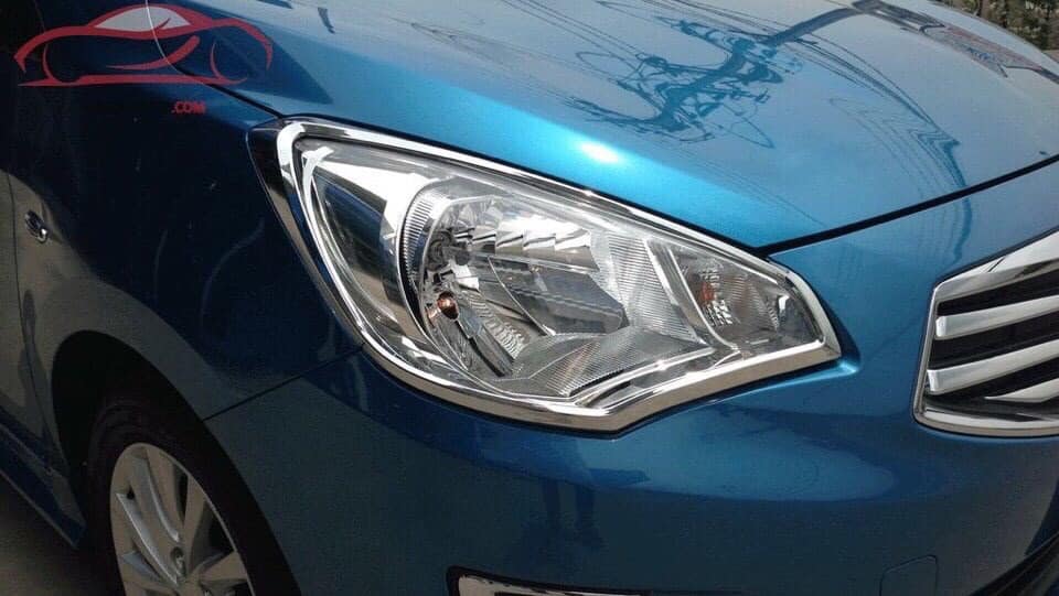 Bộ 2 Ốp viền đèn pha mạ Crom xe Mitsubishi Attrage 2015-2019.