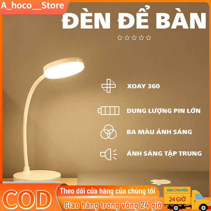 【Free ship Đèn bàn LED ba màu Đèn học để bàn chống cận Đèn LED Đa Năng Kiêm Đèn Ngủ Siêu Bền Tiện Lợi Nhỏ Gọn