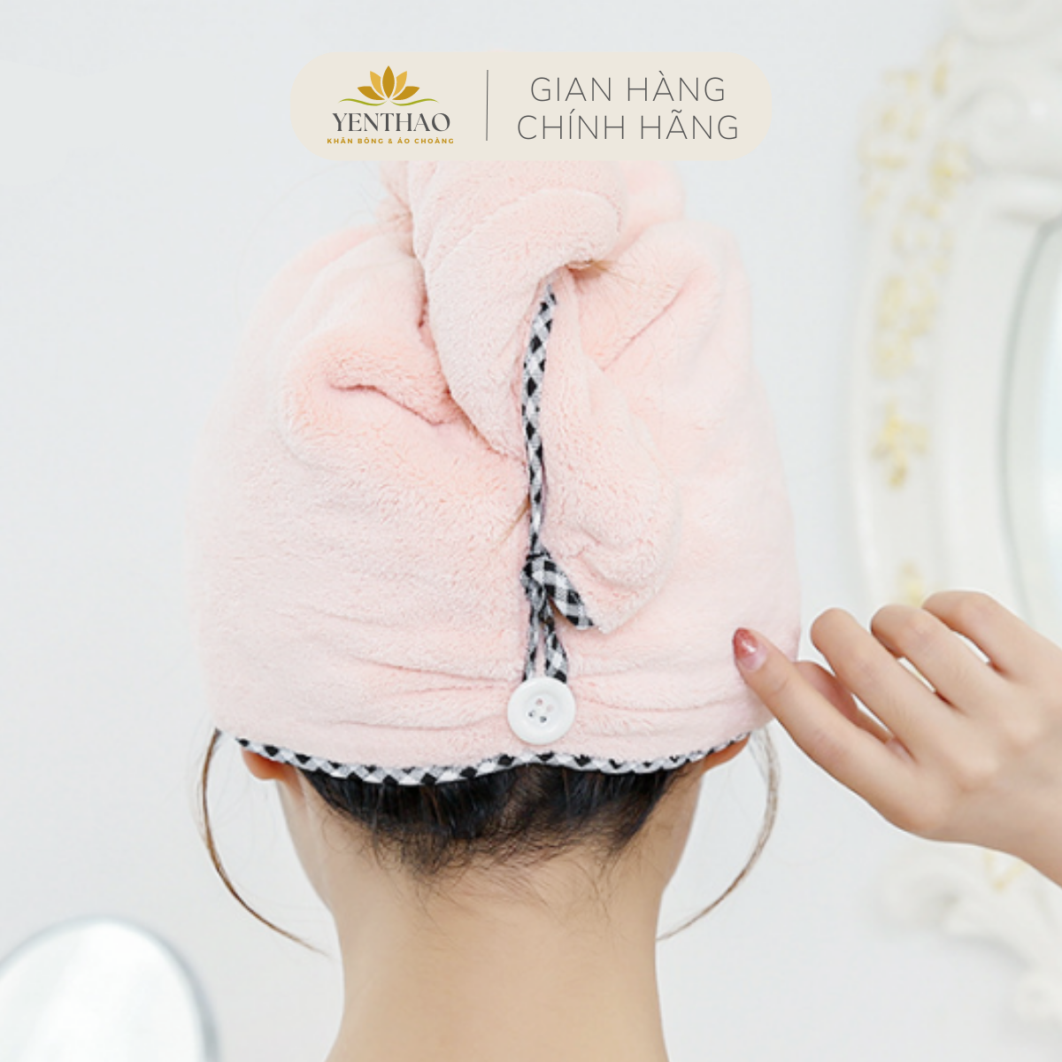 Khăn quấn ủ đầu nhanh khô tiện lợi nhiều màu