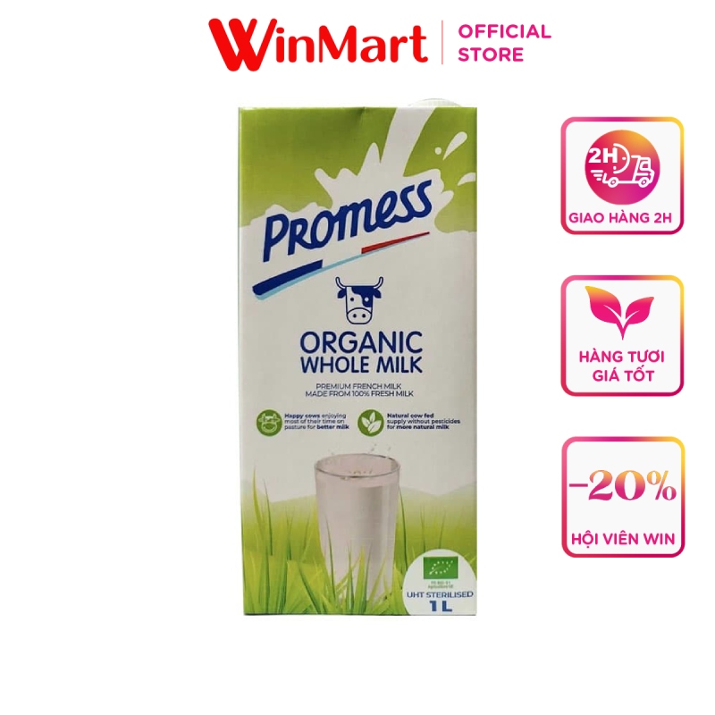 Siêu thị WinMart - Sữa tươi tiệt trùng nguyên chất PROMESS ORGANIC 1L