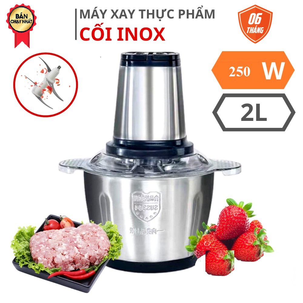 [HCM]Máy xay thịt đa năng cối Inox 304 dung tích 2L 4 lưỡi dao bằng thép máy xay sinh tố, máy xay tỏi, máy xay tiêu, máy xay thức ăn dặm Máy xay thịt Sokany 7011 2L