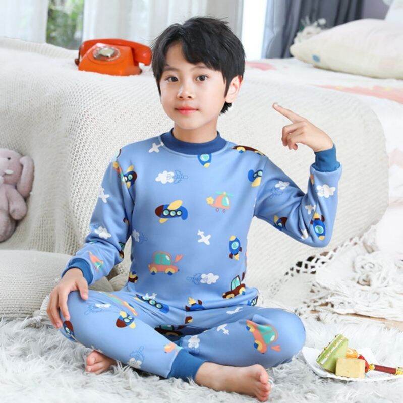 Bộ Nỉ nhung Cho Bé Gái, Bé Trai Đồ Bộ Quần Áo Nỉ Lót Lông trẻ em thu đông dày dặn siêu ấm 9-22kg