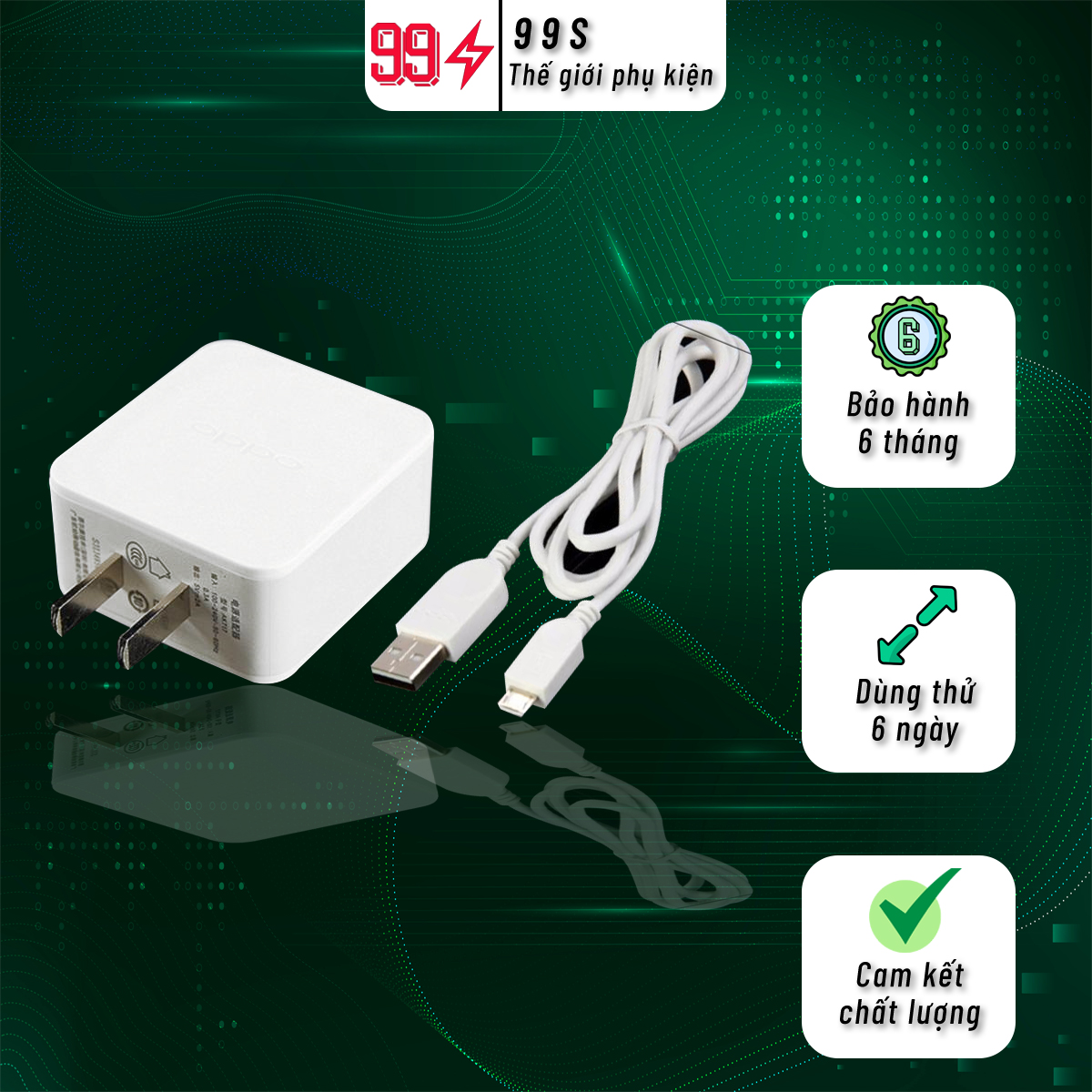 Bộ củ sạc nhanh oppo AK717 bảo hành 1 năm