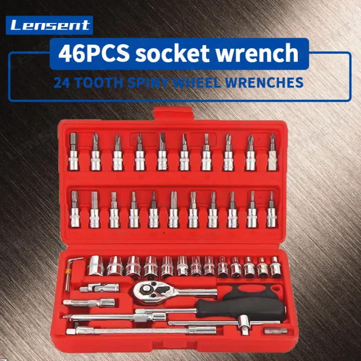 [Sản phẩm mới] 46 miếng 1/4 nhanh Ratchet Wrench Minifly Bucket Set Tool Head Kit Bộ dụng cụ sửa chữa ô tô Combo Tool Case