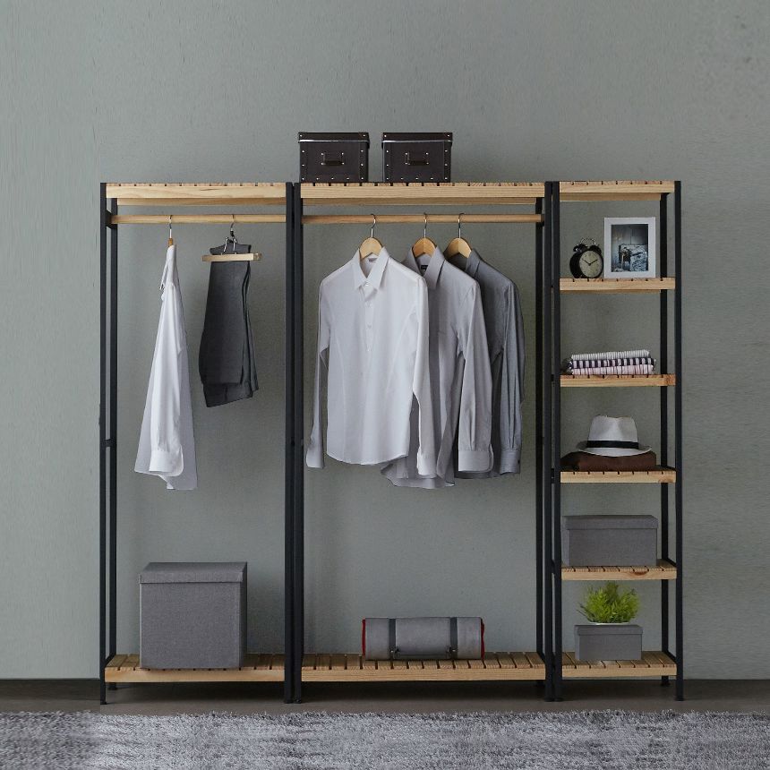 COMBO TỦ TREO QUẦN ÁO KHUNG SẮT TĨNH ĐIỆN  HÀN QUỐC