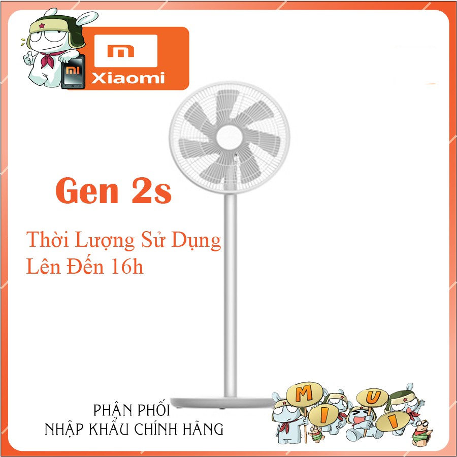 Quạt thông minh xiaomi 2s mô tơ không chổi than sử dụng lên đến 12h liên tục hàng chính hãng