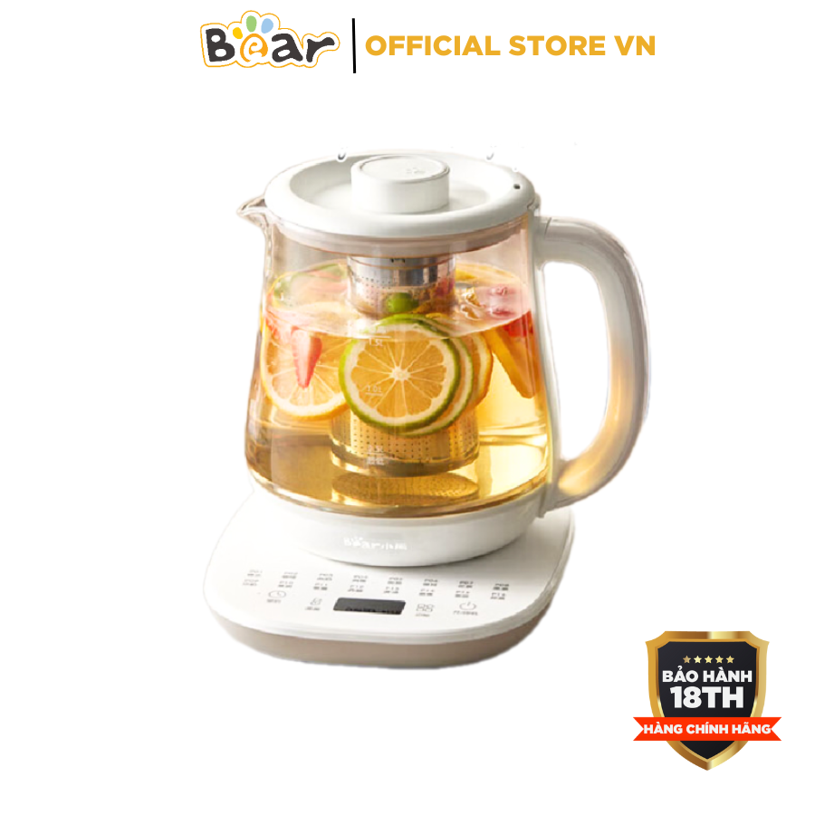 Ấm Pha Trà Điện Đa Năng 1.5L BEAR YSH-D15V9 800W Máy Đun Siêu Tốc Pha Sữa Luộc Trứng Giữ Nhiệt BH 18 tháng