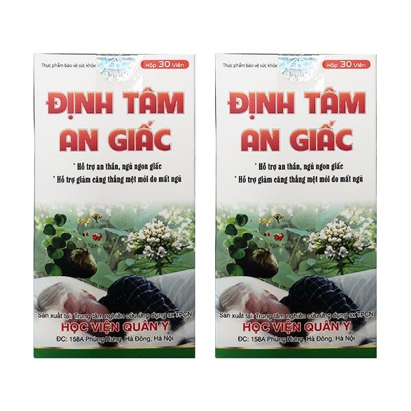 [HCM]Combo 2 hộp Định Tâm An Giấc Học Viện Quân Y 30 viên giúp ngủ ngon sâu giấc cải thiện mất ngủ lâu năm