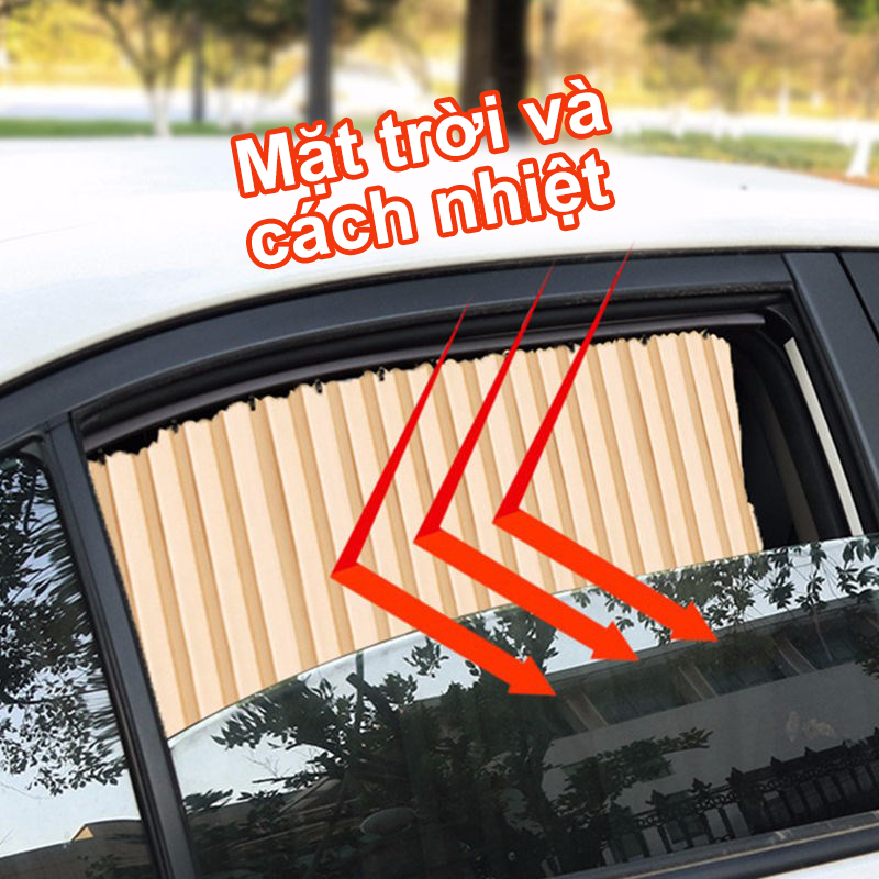 1 bộ 4 tấm màn ô tô,Rèm xe phía trước, rèm xe phía sau, Ô tô nam châm rèm (đen)