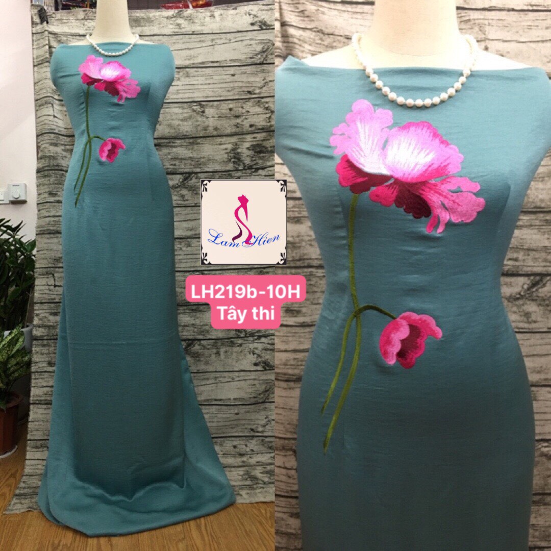 Vải áo dài bông thêu lh219