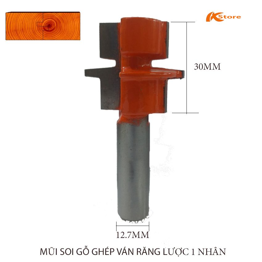 Mũi soi gỗ ghép ván răng lược 1 nhân - mũi phay gỗ âm dương
