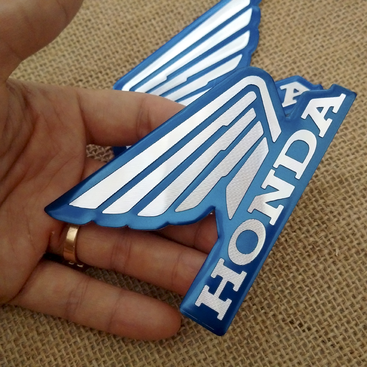 Bộ 2 tem Cánh chim HONDA CNC Nhôm (Xanh)