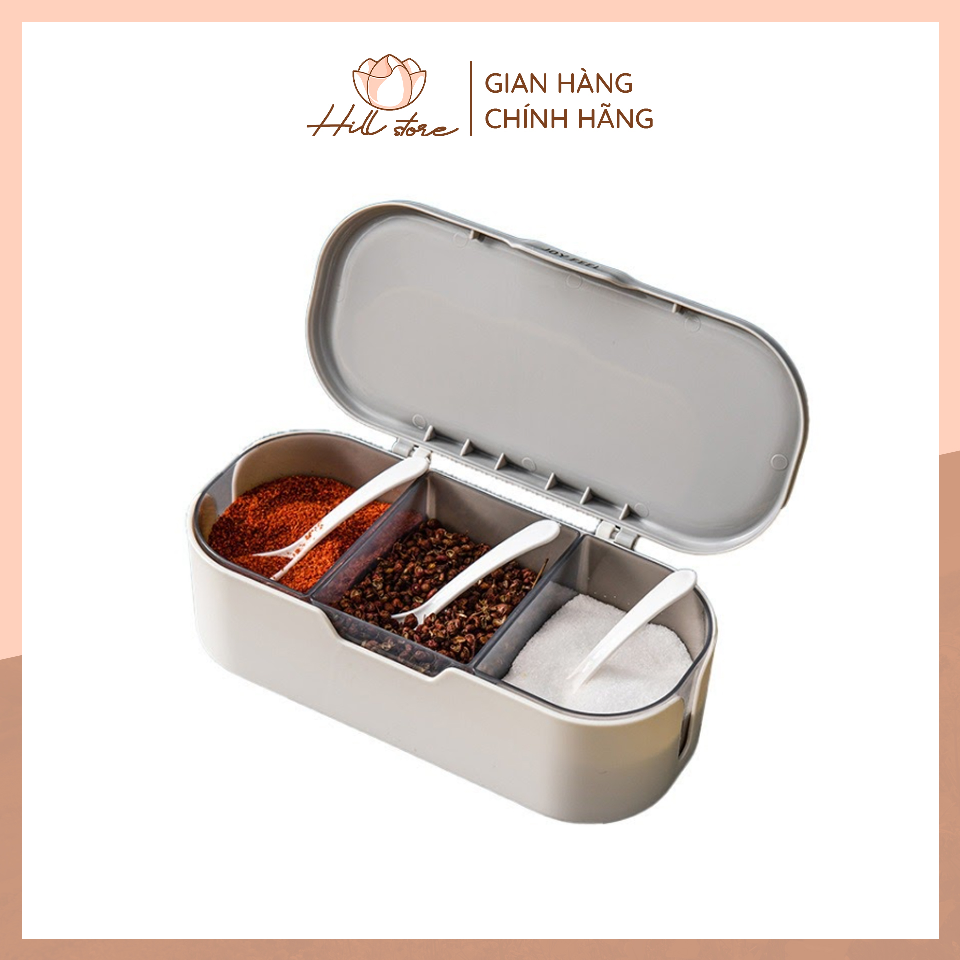 Hộp đựng gia vị 3 ngăn cao cấp, hộp nhựa nhiều ngăn đựng gia vị, hũ gia vị đa năng tiện lợi - Nhà cửa & Đời sống
