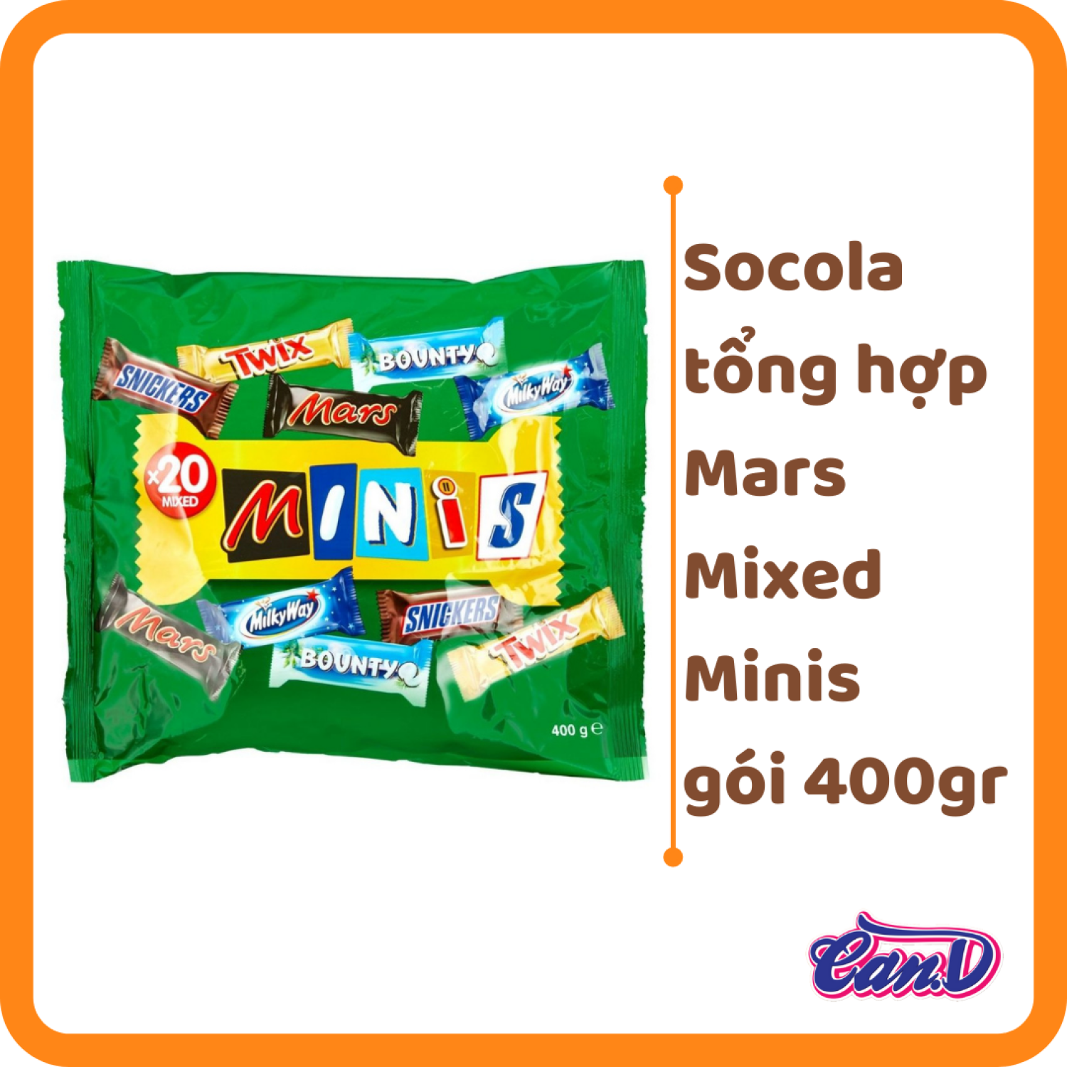 Socola tổng hợp Mars Mixed Minis gói 400gr