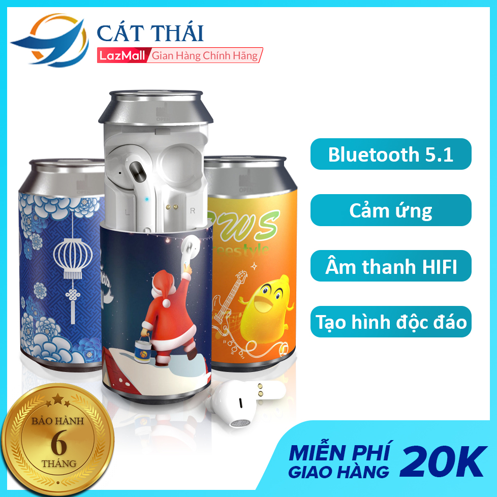 [Giảm 7% Cho Đơn Từ 150K Tối Đa 35K] Tai nghe bluetooth Cát Thái H35T thiết kế hình dáng lon nước ngọt rất độc đáo, phong cách, chất lượng HIFI, âm bass mạnh mẽ, thao tác cảm ứng thông minh - Bảo hành 3 tháng