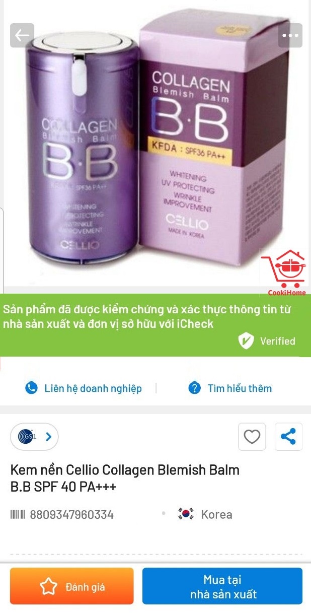 KEM NỀN BB CELLIO COLLAGEN BLEMISH BALM SPF 40 PA+++