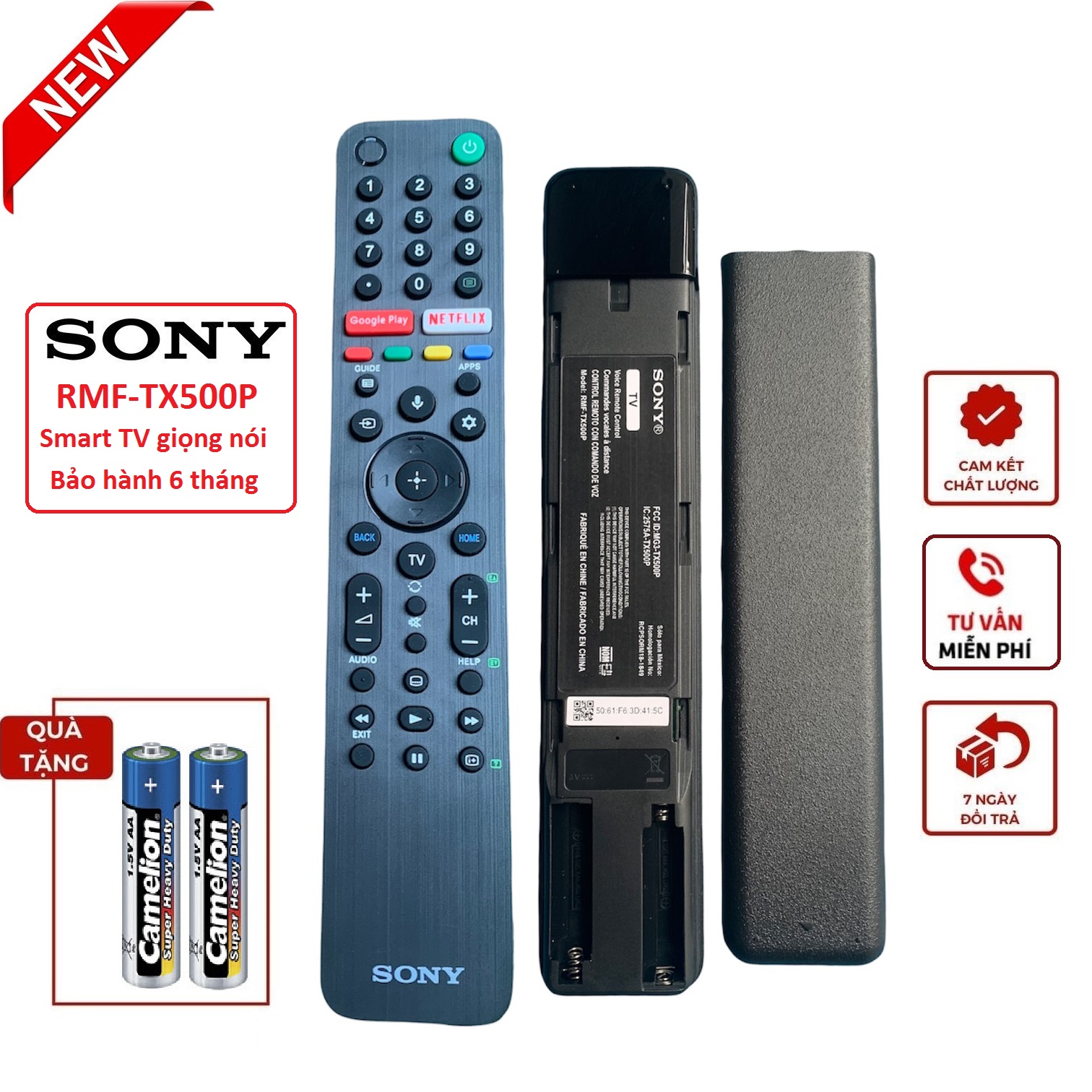 Điều khiển tivi Sony 4K smart giọng nói RMF - TX500P hàng mới, cao cấp [ Tặng kèm pin, BH đổi mới ] 43X7500H 55X7500H 65X7500H KD43X8000H, KD55X8000H, KD55X9000H, KD55X9500H, KD65C8500G, KD659500G, KD75X8000H, KD75X9000H remote tv sony 4k