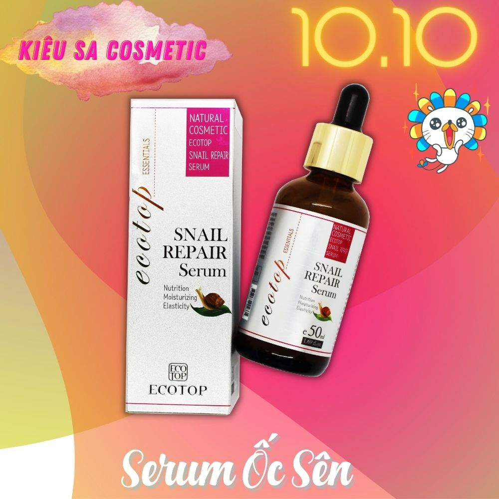 [HCM]Huyết Thanh Đậm Đặc Phục Hồi Da Chống Lão Hoá Ecotop Snail Repail Serum 50ml