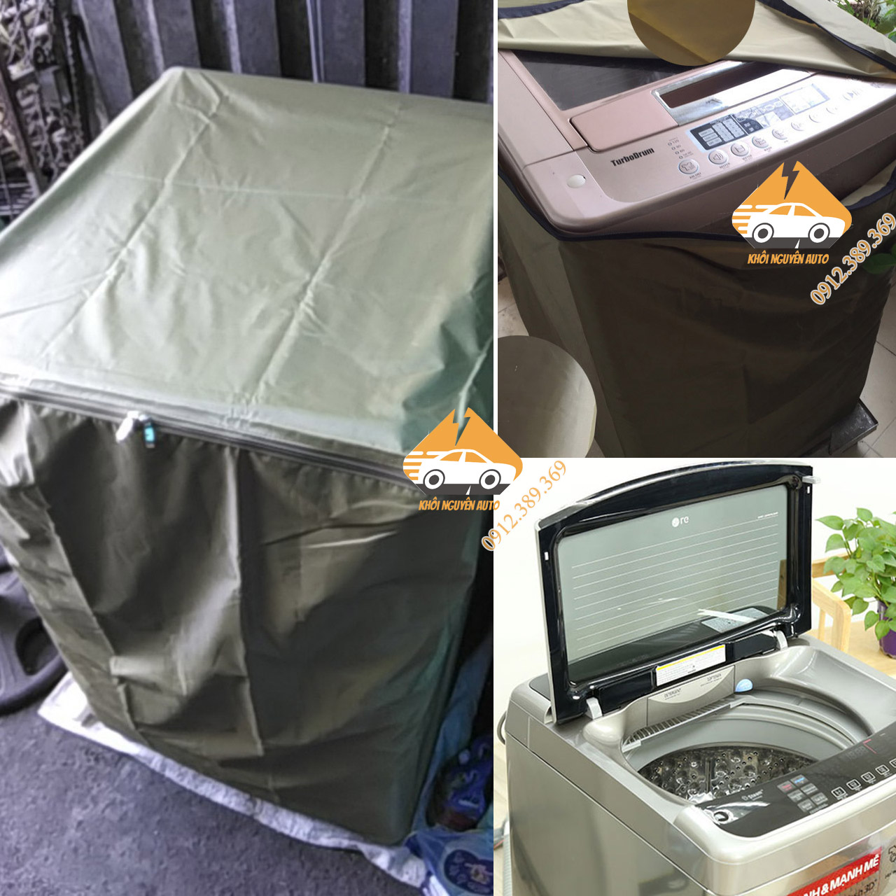 Áo Phủ Máy Giặt Cửa Trên, Cửa Đứng Vải Dù Siêu Bền Chống Mưa Nắng Nóng Từ 7kg đến 15kg