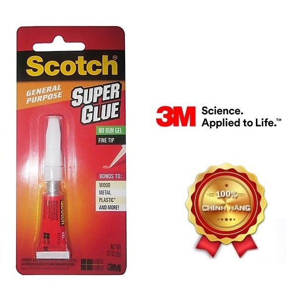 Keo dán đa năng siêu dính dạng sệt nhanh khô 3M Scotch Supper Glue AD113 2g