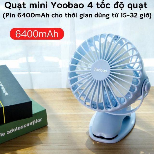 Quạt tích điện YOOBAO F04 6400mah xoay góc 32 tiếng kẹp xe đẩy để bàn