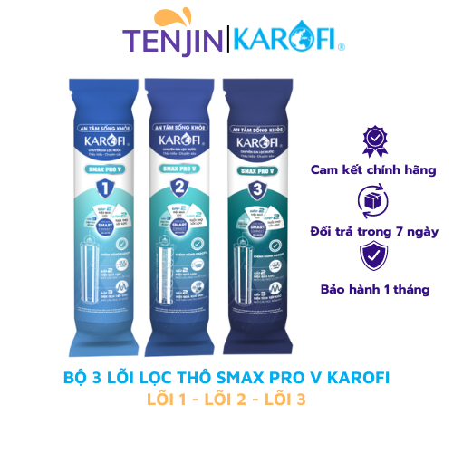 Bộ 3 lõi lọc thô Smax Pro V Karofi - Tương thích với tất cả cốc lọc - Hàng mới nhất