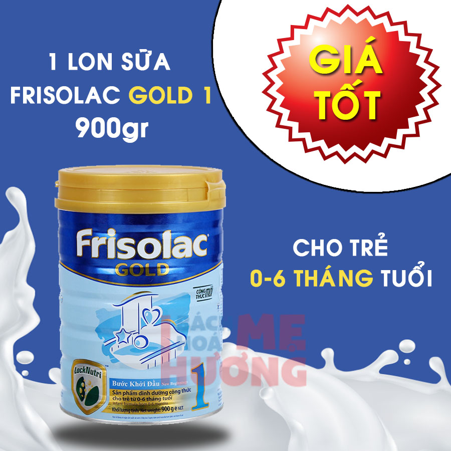 Sữa bột Frisolac Gold 1 900g cho bé từ 0-6 tháng - Cam kết HSD ít nhất 10 tháng - [Bách Hoá Mẹ Hương]
