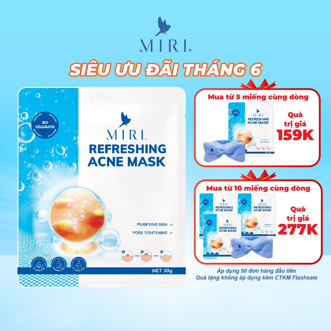 Mặt nạ giúp ngăn ngừa mụn và giảm nhờn - refreshing acne mask miri