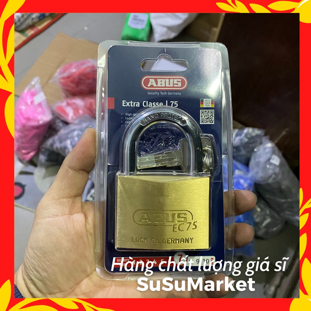 Ổ khoá abus ec75 | đồng thau nguyên khối | 4 tầng bi chống dò chìa