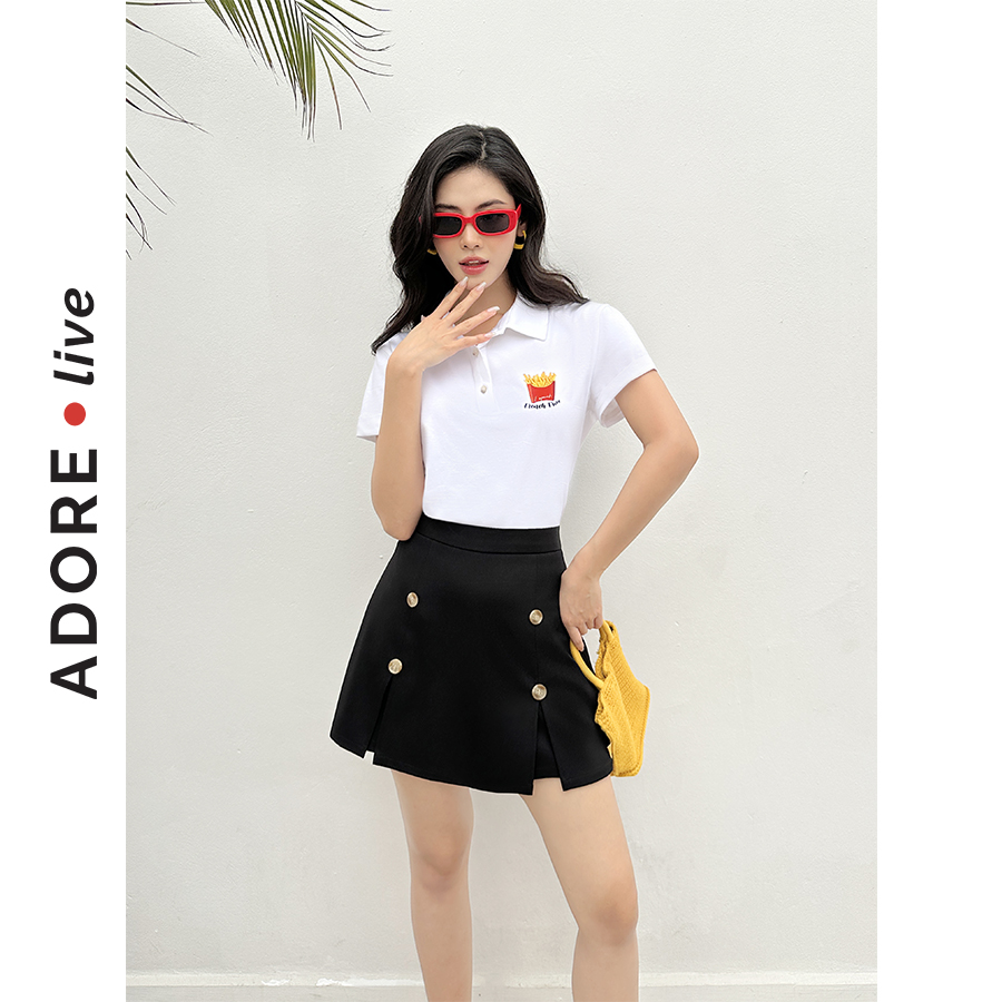 Skorts casual style tuytsy đen 4 khuy 323SK4010 ADOREDRESS