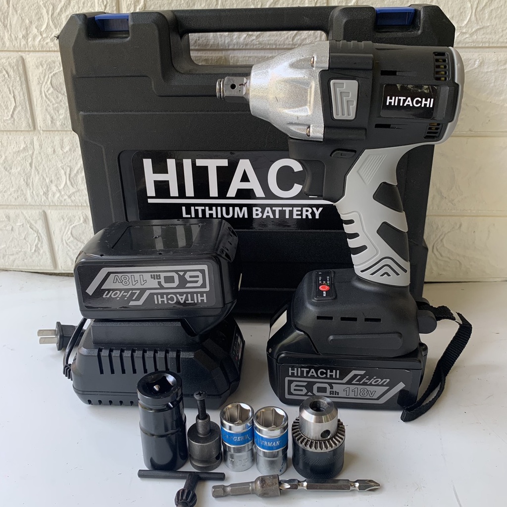 Máy siết bulong Hitachi 118v, không chổi than, máy siết bachức năng, lõi đồng
