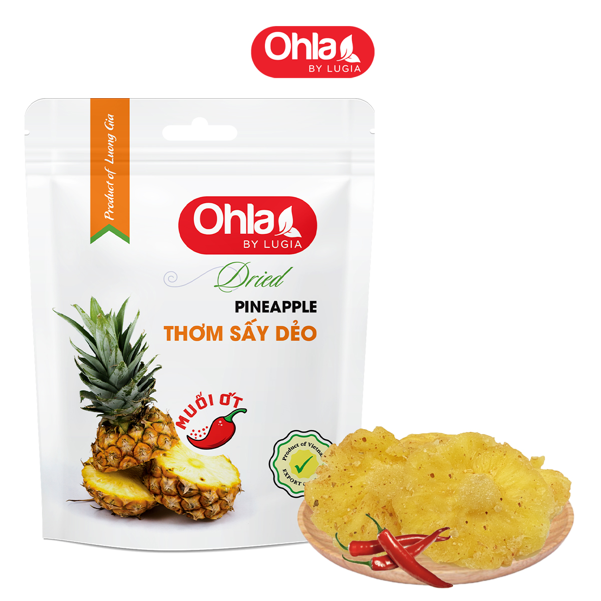 Thơm sấy dẻo muối ớt Ohla túi 100g