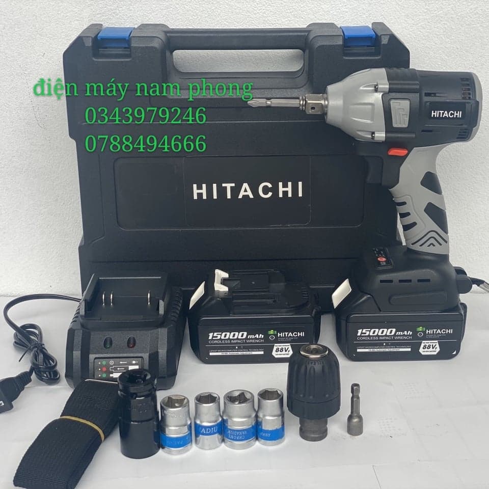 Máy Siết Bulong Pin Hiatchi Không Chổi Than - Tặng Đầu Chuyển Vít