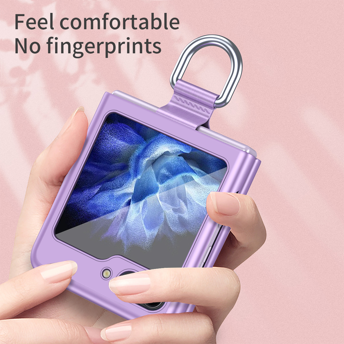 ndnewndnewultra Ốp điện thoại vỏ dây rút ruy băng nhựa PC cứng mỏng cho Samsung Galaxy Z Flip 5 4 3 CASS với giá đỡ nhẫn di động giao hàng miễn phí