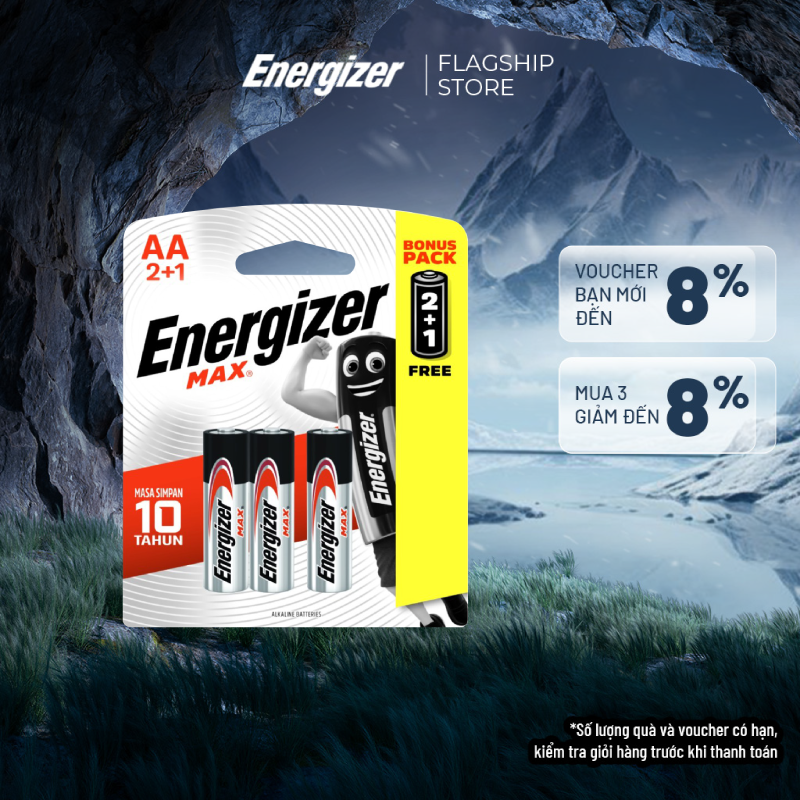 Pin aa energizer max e91 bp2+1 - vỉ 2 tặng 1