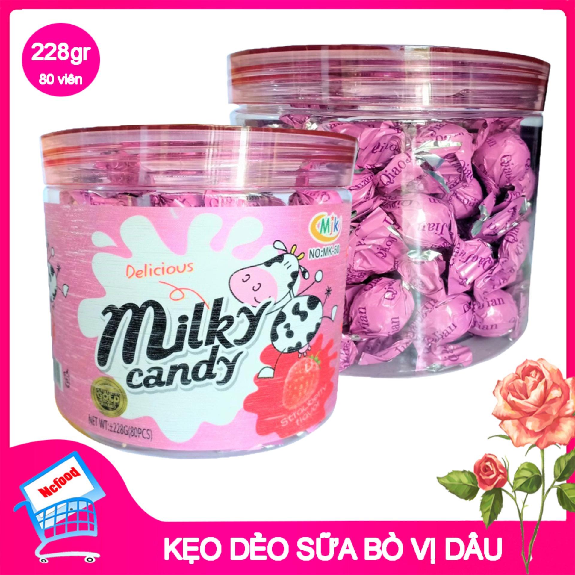 Kẹo Sữa Bò Thái Lan Hủ 228g (vị dâu) NCFOODVN