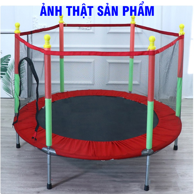 Nhà nhún cho bé - nhà nhún lò xo cho bé - nhà nhún nhảy - tấm bạt lò xo nhún nhảy - nhà bóng - khung thép chắc chắn + hàng rào an toàn, sàn nhún cho bé , sàn nhún lò xo kích thước 140 x 122cm